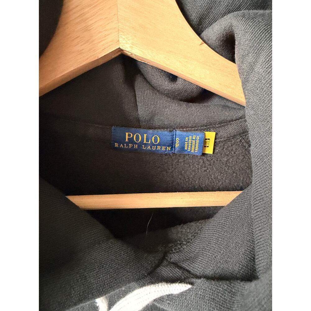 Polo Ralph Lauren black fleece hoodie women's size small petite - Picture 2 of 4
